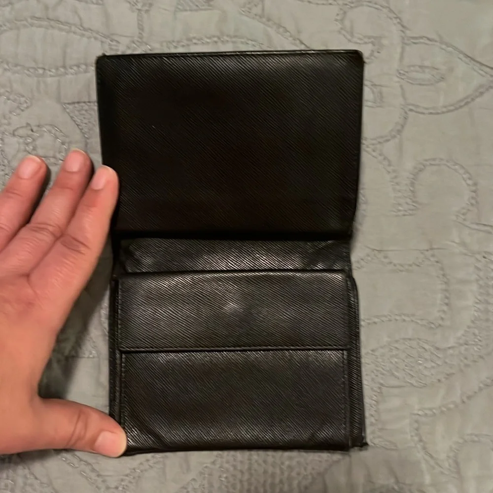 Prada Black Bifold Nylon, Leather Snap Wallet